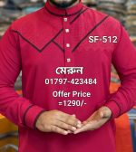 স্ট্রিচ কটন কফ হাতা স্টাইলিশ পাঞ্জাবী= SF-510 (অলিভ) - Image 4