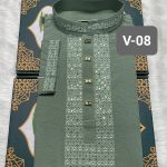 স্ট্রিচ ভাঙচুর কটন পাঞ্জাবি =V-08 (লাইট অলিভ)