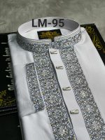 ভাঙচুর স্ট্রিচ কটন পাঞ্জাবি = LM-95  (সাদা) - Image 2