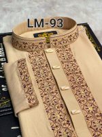 ভাঙচুর স্ট্রিচ কটন পাঞ্জাবি = LM-93 (বিস্কিট/ গোল্ডেন) - Image 2