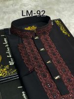 ভাঙচুর স্ট্রিচ কটন পাঞ্জাবি = LM-92 (কালো) - Image 2