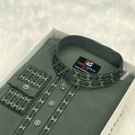 স্ট্রিচ কটন কফ হাতা পাঞ্জাবী= NG-404 (লাইট অলিভ) - Image 2