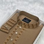 স্ট্রিচ কটন কফ হাতা পাঞ্জাবী= NG-403 (বিস্কিট) - Image 2