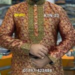 লাক্সারি কাতান পার্টি শুধু পাঞ্জাবি= KTN-23 (মেরুন)