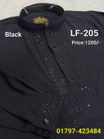 স্ট্রিচ কটন কফ হাতা পাঞ্জাবী= LF-205 (কালো)