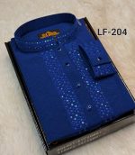 স্ট্রিচ কটন কফ হাতা পাঞ্জাবী= LF-204 (ব্লু কালার) - Image 2