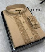 স্ট্রিচ কটন কফ হাতা পাঞ্জাবী= LF-203 (বিস্কিট কালার) - Image 2