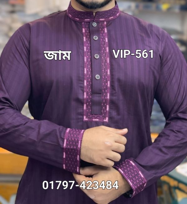 ১০০% সুতি স্পেশাল পাঞ্জাবি VIP-560 (মেরুন) - Image 3