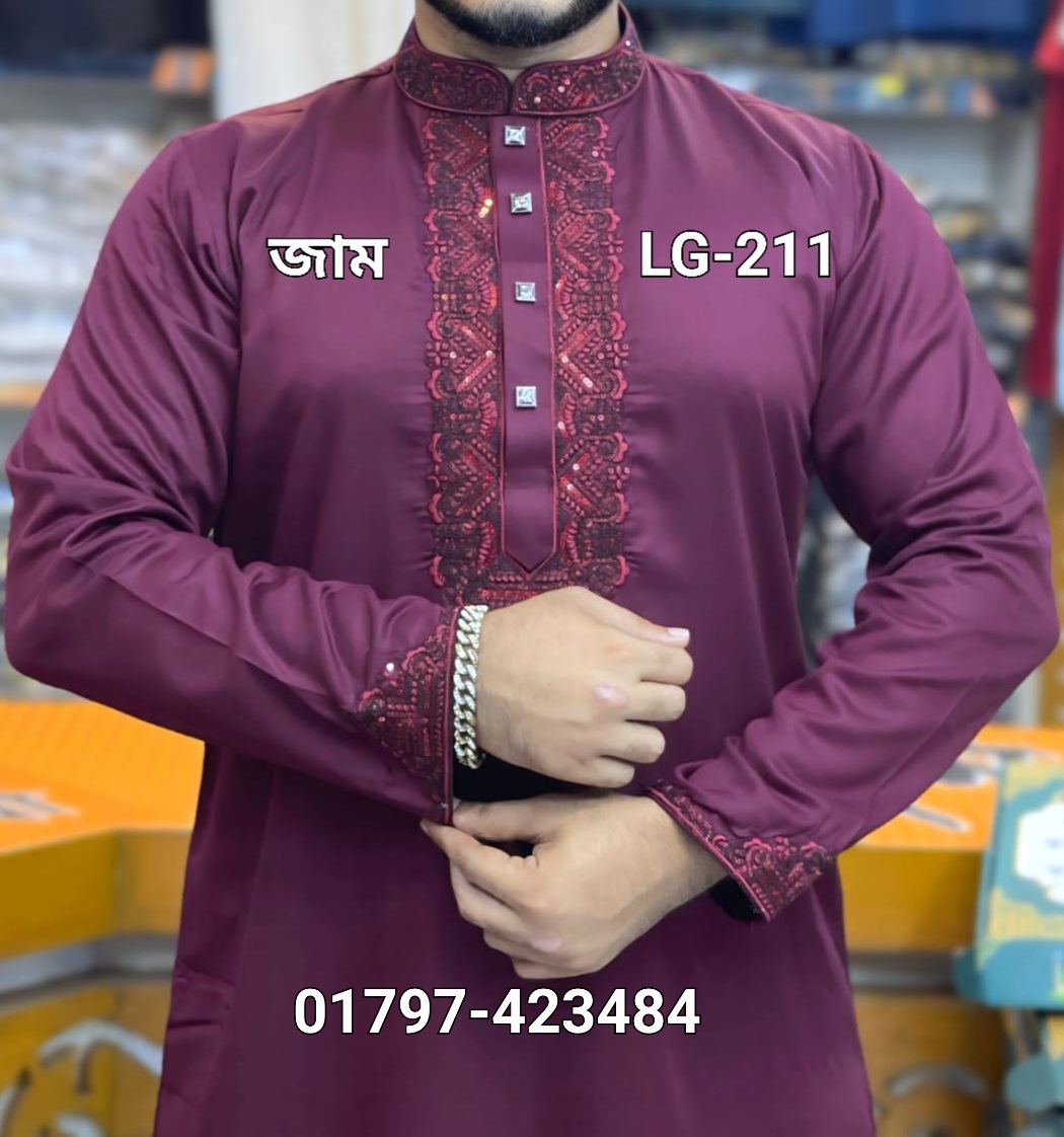 IMG-20251110-WA0036 মাল্টি সিকোয়েন্স পাঞ্জাবি= LG-211 (জাম কালার) - Image 1