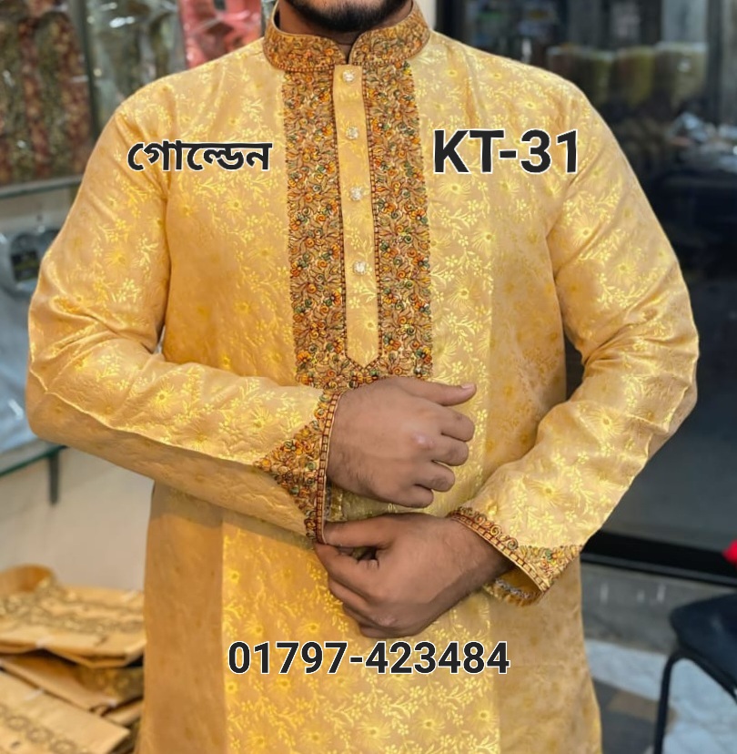 IMG-20251124-WA0017 স্পেশাল পার্টি পাঞ্জাবি (শুধু পাঞ্জাবি)= KT-31 (গোল্ডেন কালার) - Image 1