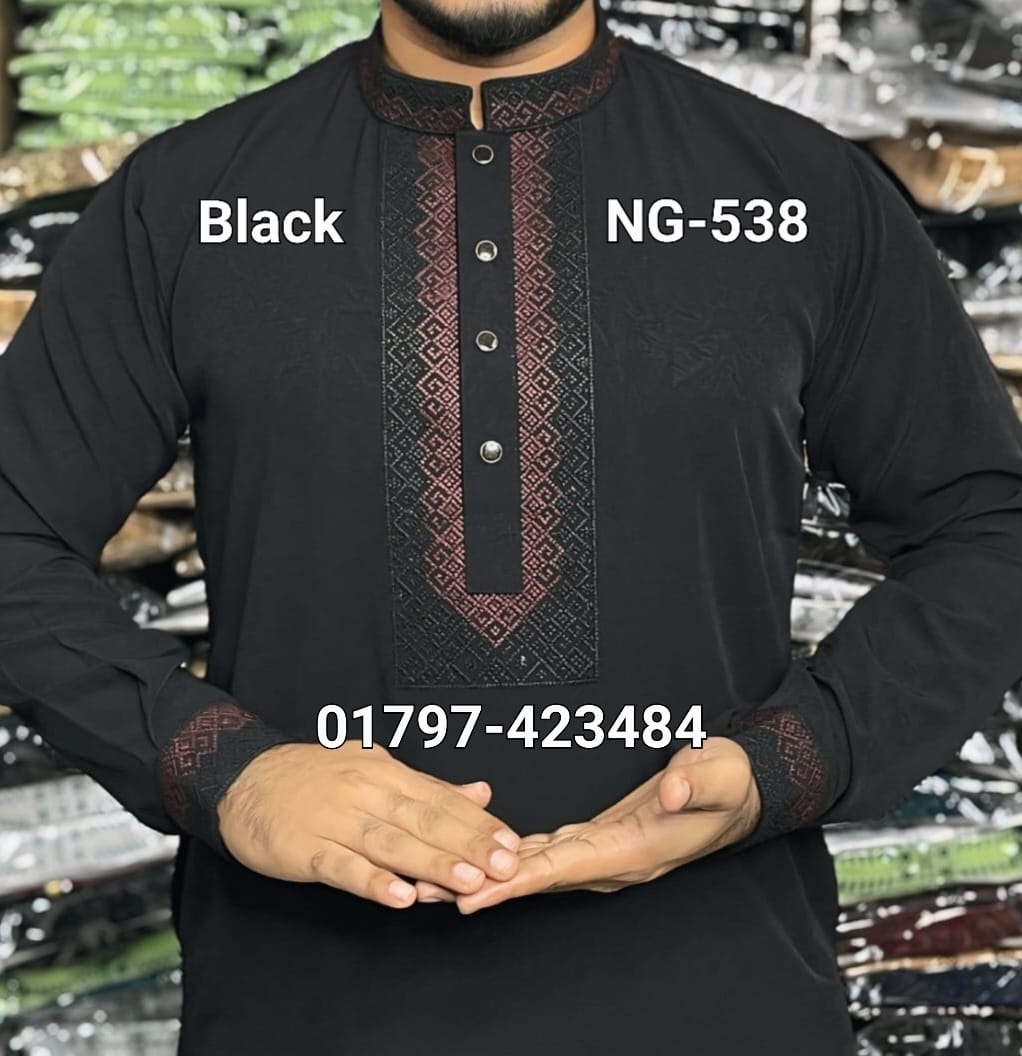 IMG-20251213-WA0012 ভাঙচুর স্ট্রিচ ভি.আই.পি পাঞ্জাবী= NG-538 (কালো) - Image 1