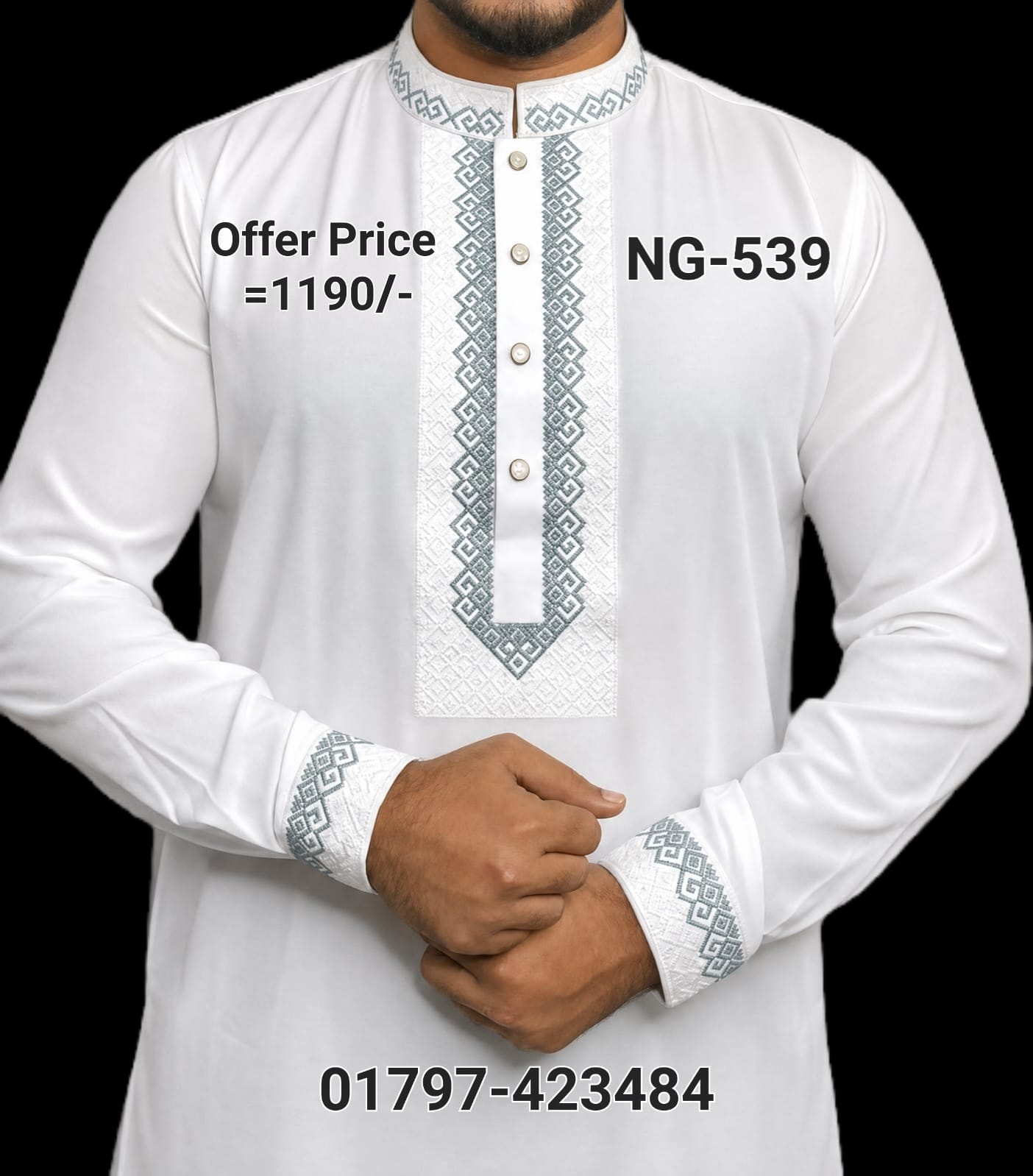 IMG-20260819-WA0004 ভাঙচুর স্ট্রিচ ভি.আই.পি পাঞ্জাবী= NG-539 (সাদা) - Image 1