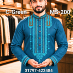 রাজকীয় ডিজাইন ভি.আই.পি পাঞ্জাবী= MS-200 (সি-গ্রীন/পেট্রোল ব্লু)